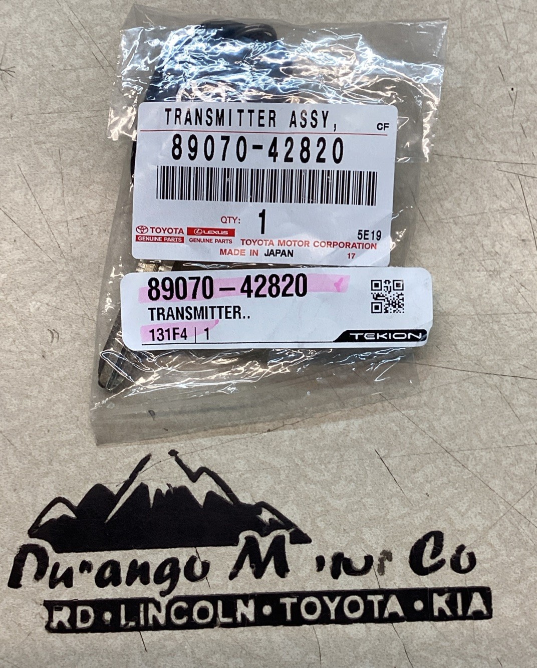 Toyota 8907042820 Transmitter Assy, Factory Original Key RAV4 2013-2015 FOB