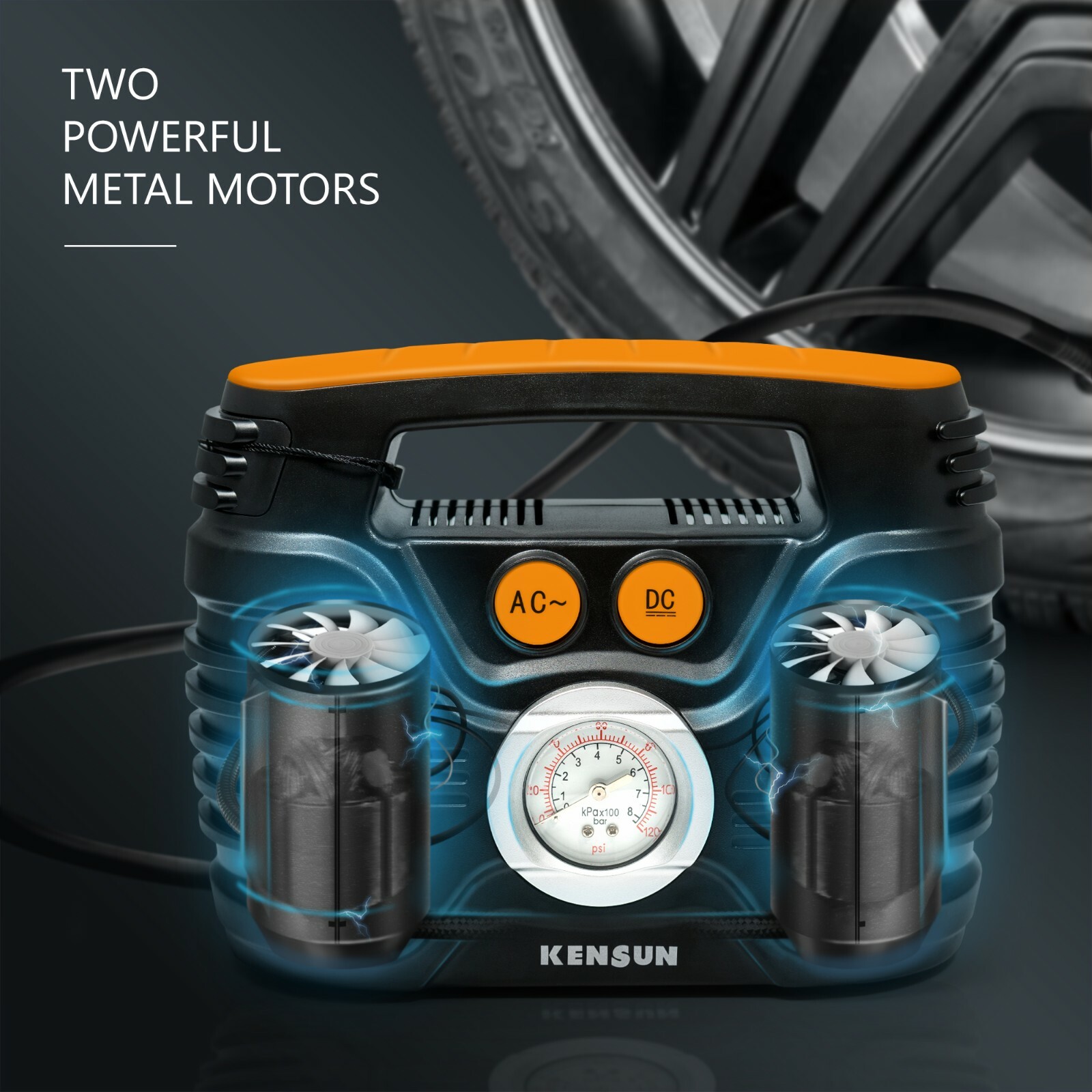 Air Compressor Car Tire inflator portable analog Electric Air pump 12V 110V