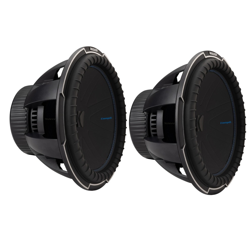 (2) Kicker CWQ152 15″ CompQ Series Dual 2-ohm Subwoofer