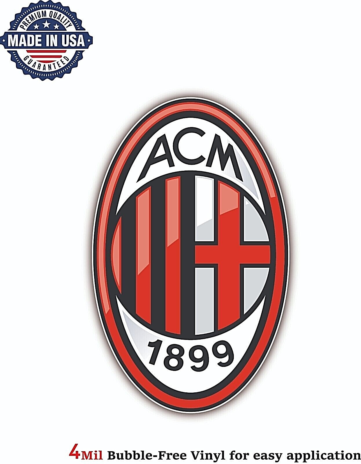 AC MILAN SOCCER ITALY VINYL DECAL STICKER CAR BUMPER 4MIL BUBBLE FREE US MADE