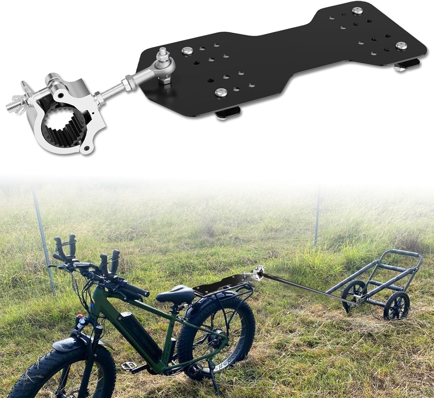Universal Trailer Coupler Hitch for E-Bike & Bike, Heavy-Duty Cargo Connector