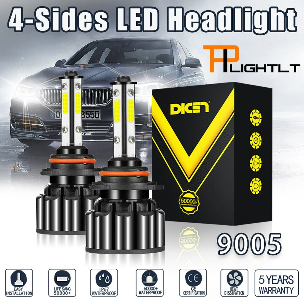 4-Sides 9005 LED Light High Beam Headlight Bulb For Ram 1500/2500/3500 2009-2019
