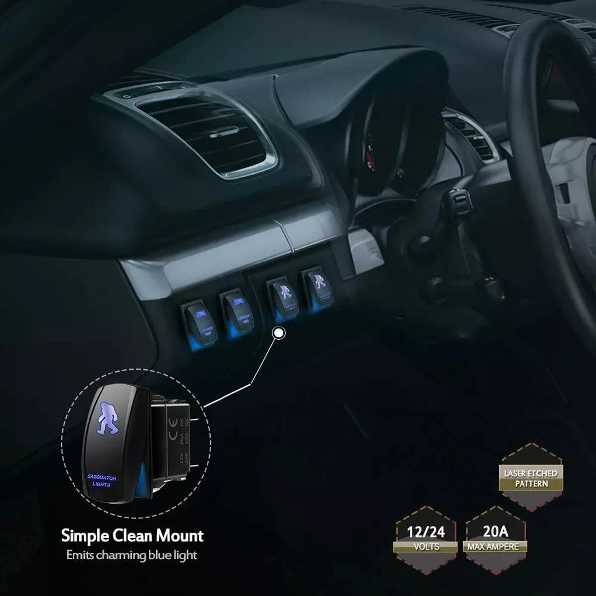 New Backlit Light Control Rocker Toggle Switch Button For ARB Carling OFF ROAD