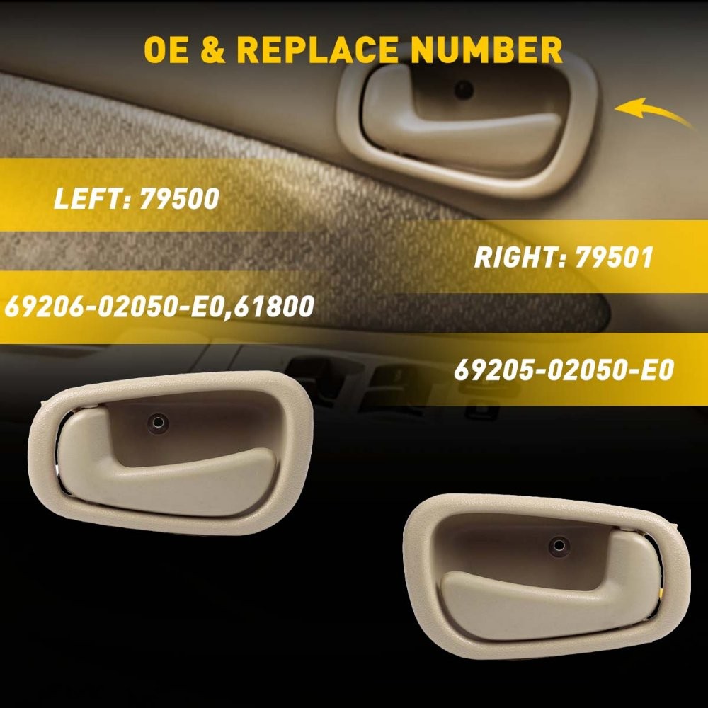 4x Interior Door Inside Pull Handle Front For Rear Chevrolet Prizm 1998-2002