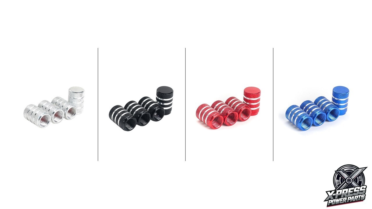 Tire Valve Stem Caps, All Color, 5 Pack, Anodized Aluminum Tire Valve Cap Set