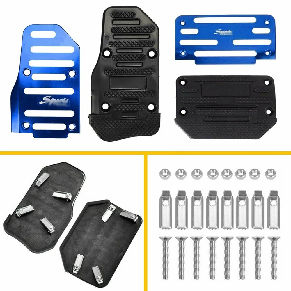 2PCS Blue Non-Slip Automatic Gas Brake Foot Pedal Pad Cover Car Accessories