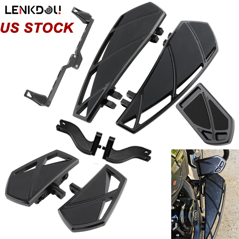 For Harley Touring Road Glide Floorboards Touring Street Glide Black Footboards