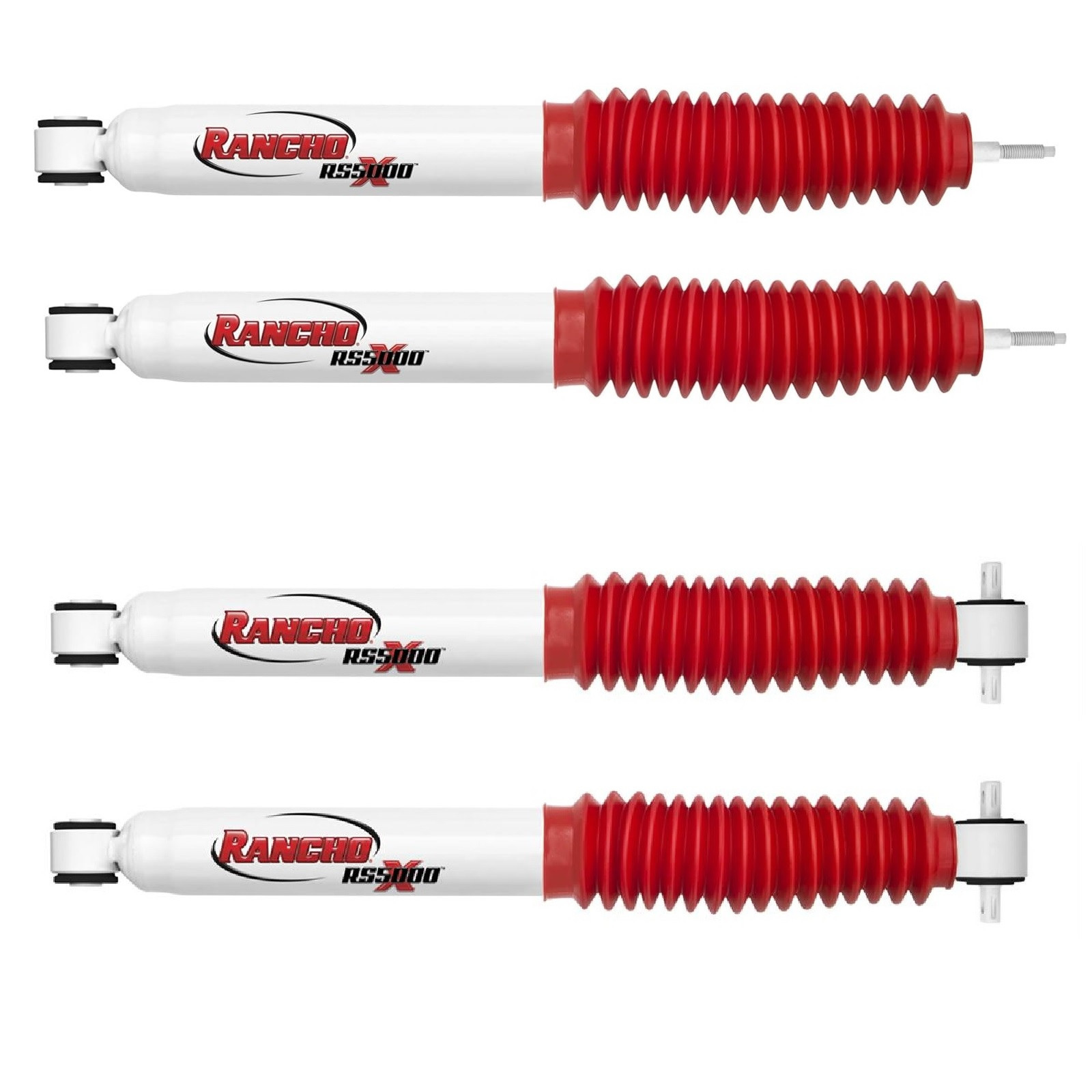Rancho RS5000X Front & Rear Suspension Shock Absorbers for Wrangler TJ 0″ Lift