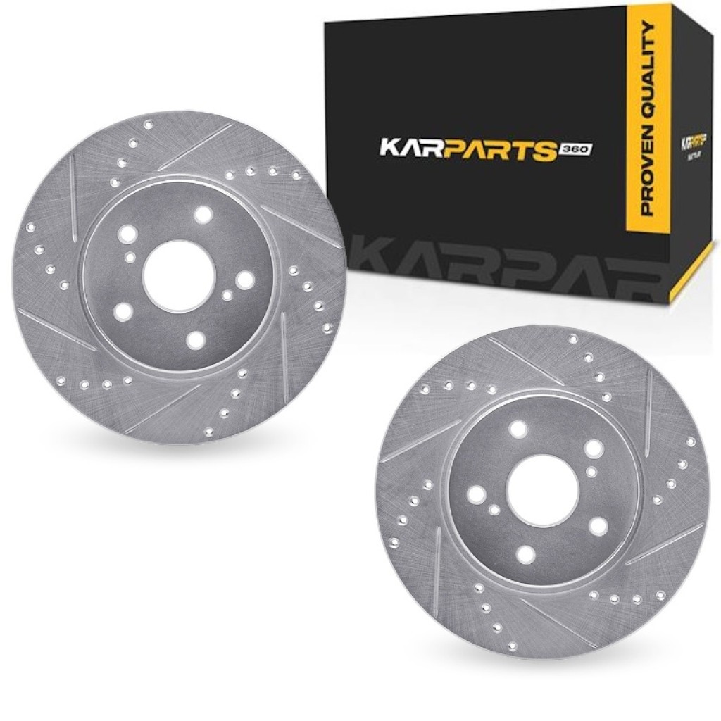 For Lexus IS250 2006-2015 Brake Rotor Set | Silver | Drilled And Slotted