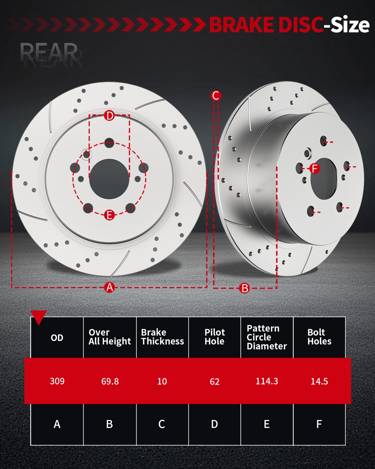 Front Rear Drilled Brake Rotors Ceramic Pads Kit Fit 2008-2014 Toyota Highlander