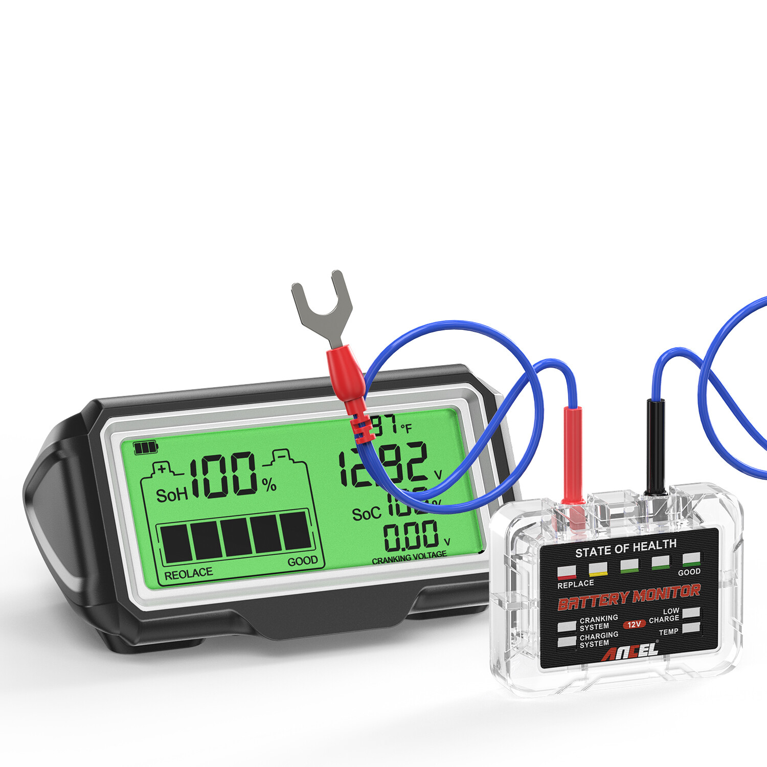 Bluetooth 12V Battery Monitor & Battery Tester Temperature Voltage Starting Test