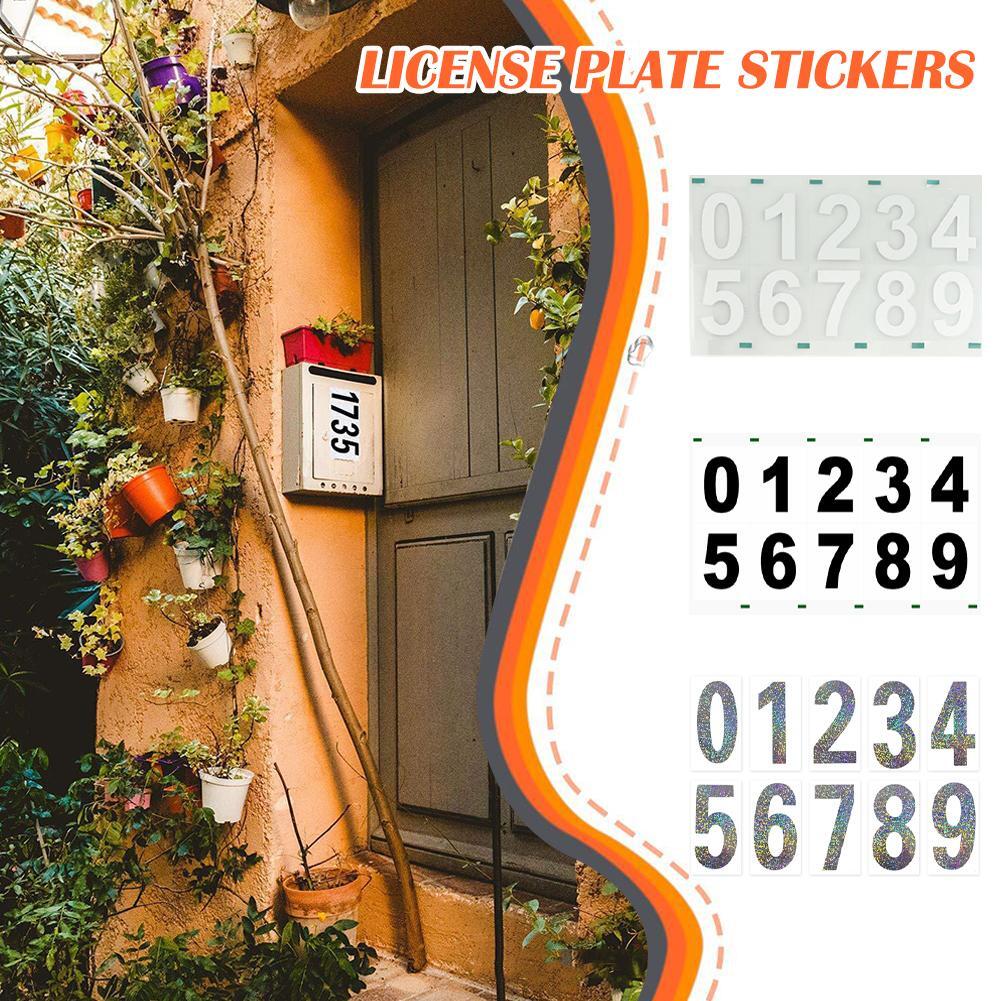 3PCS License Plate Number Reflective Invisible Digital Sticker Nano Film Labels