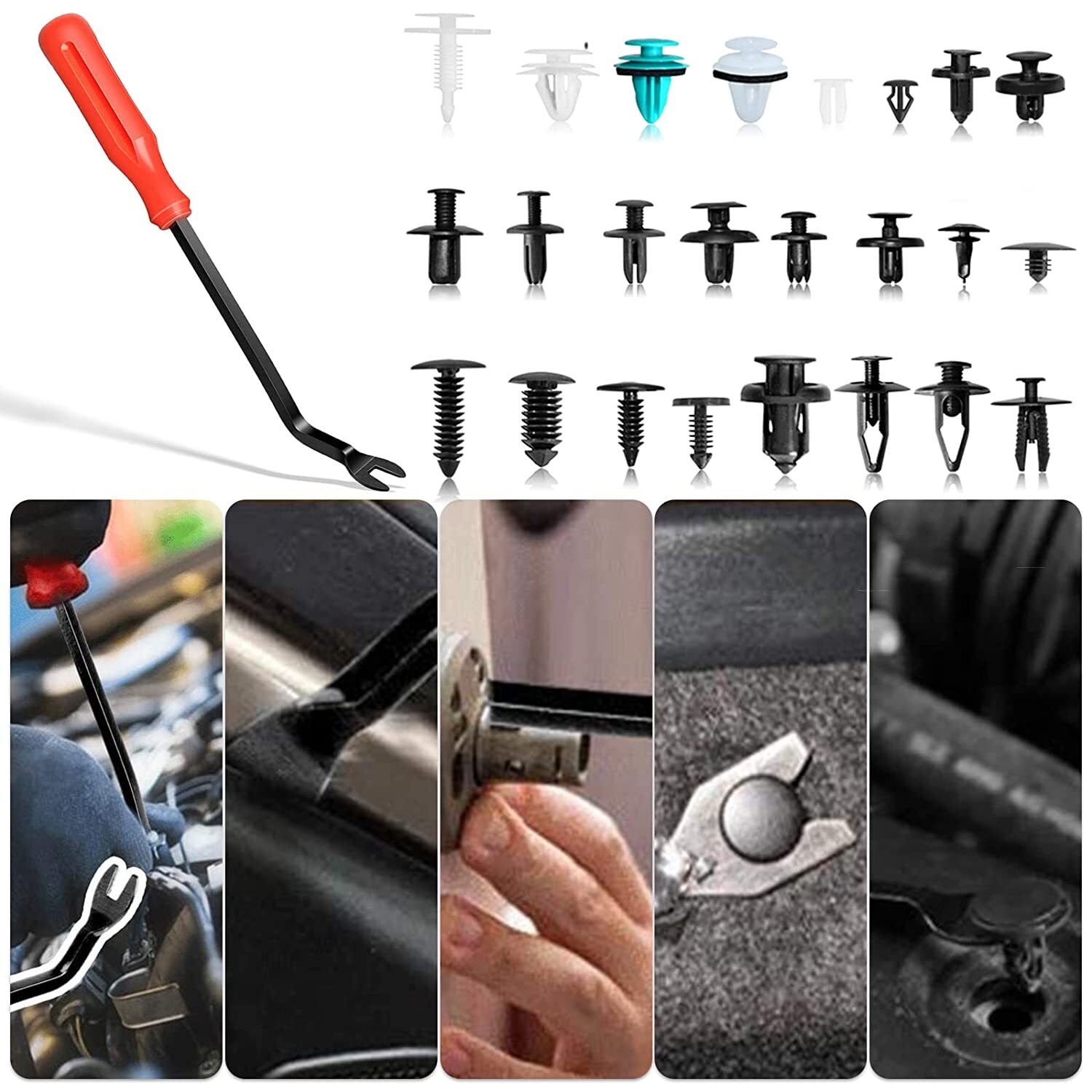 801PCS Car Retainer Clips Auto Fasteners Push Trim Clips Pin Rivet Bumper Kit US