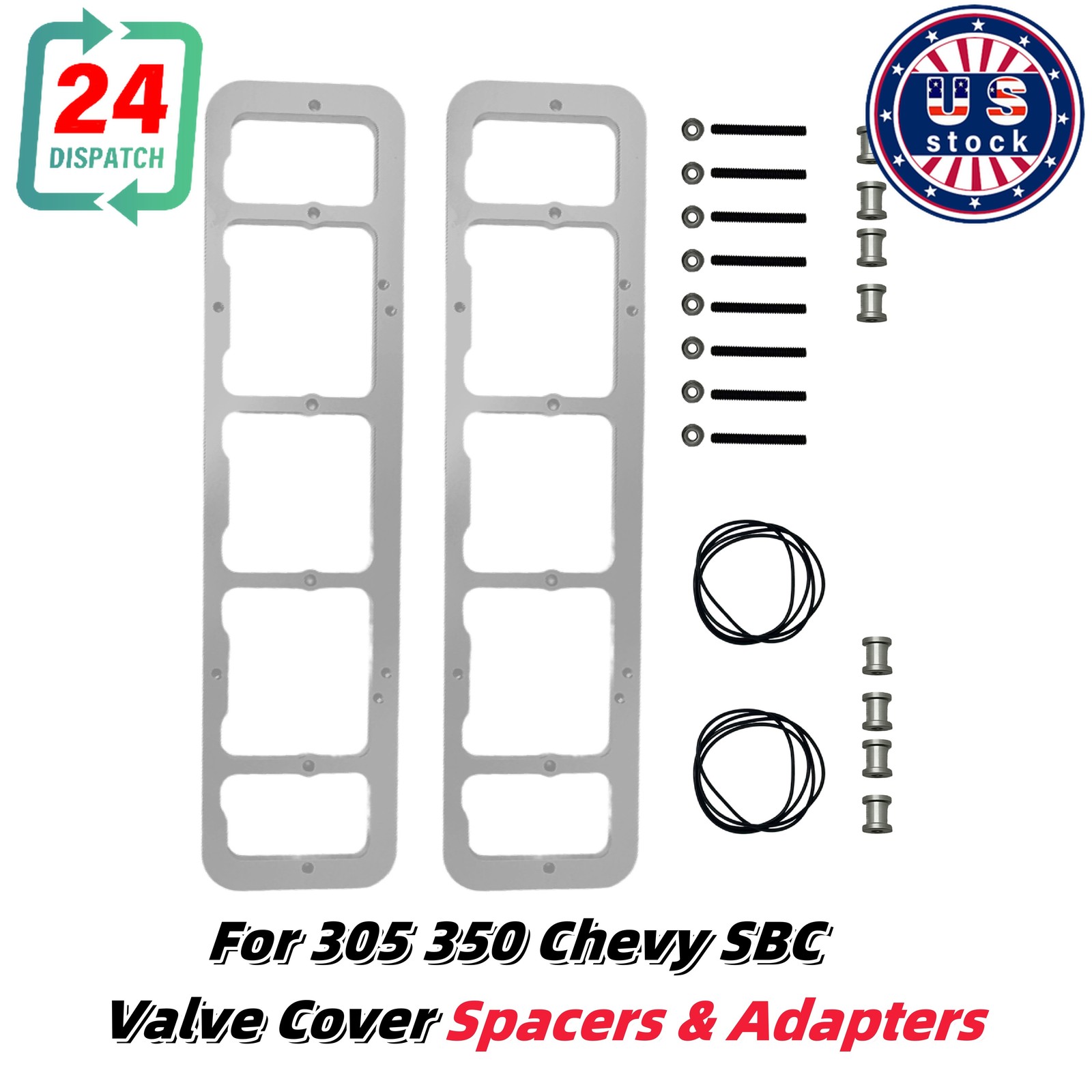 Center Bolt Valve Cover Adapters Kit For 305 350 Chevy SBC Vortec to Perimeter