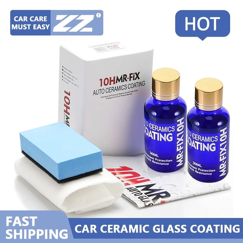 2PCS 60ml 10H Ceramic Car Coating Liquid Paint Protection Super Care Kit Gift