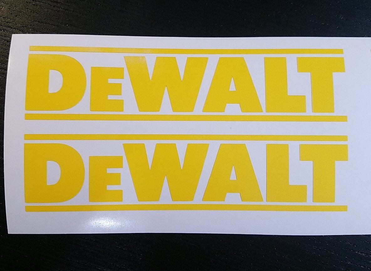 2 DeWalt Tools Vinyl Decal Car Truck Window Tool Box Saw Drill Man Cave