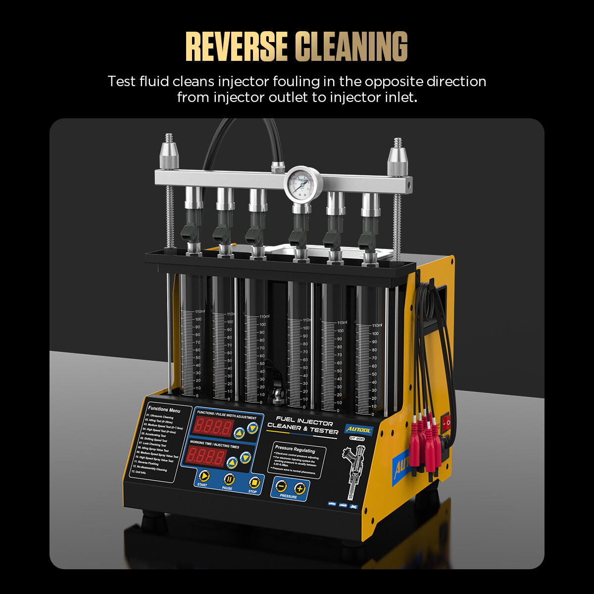 CT200 Fuel Injector Ultrasonic Cleaning Machine Nozzle Cleaner Tester PK CNC602A