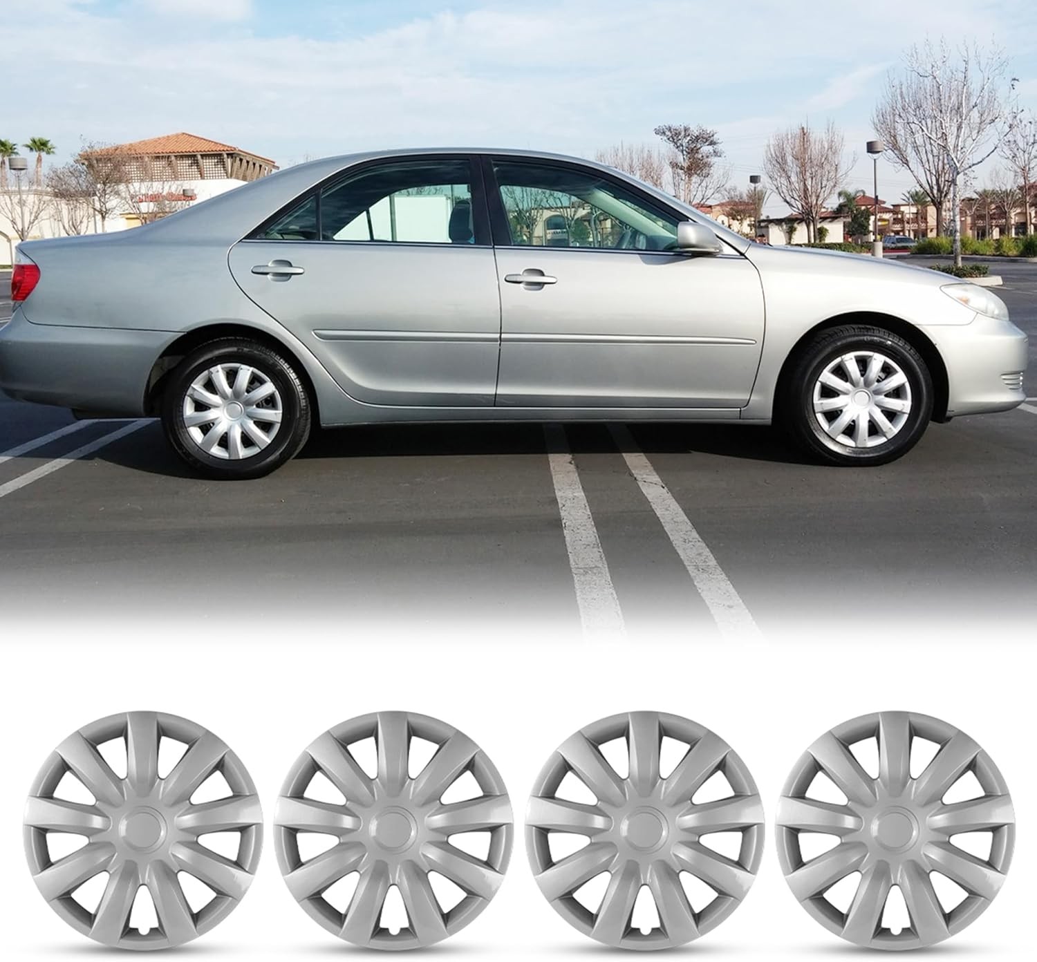 15″ Wheel Covers Hubcap Snap On Lacquer For 2002-2006 Toyota Camry Set Of 4