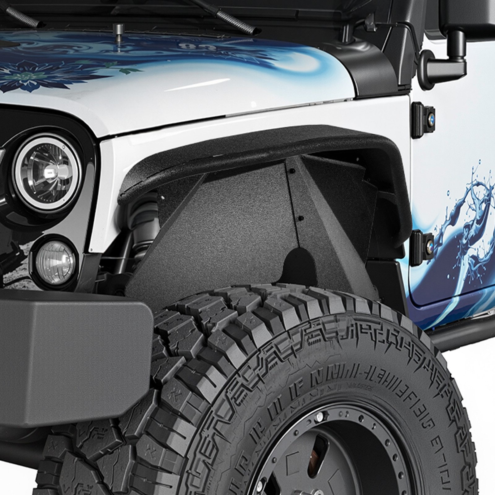 Uimoso Front+Rear Inner Fender Liners for 07-2018 Jeep Wrangler JK/JKU Unlimited