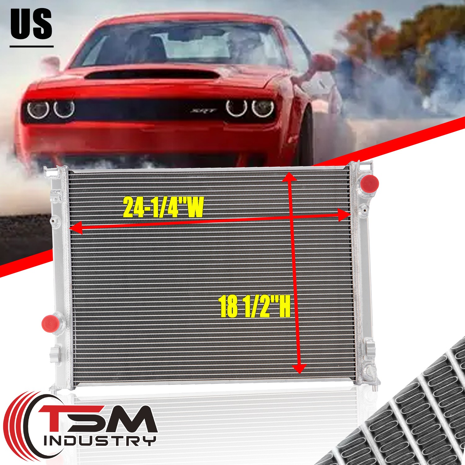Upgrade 4 Rows Radiator For 2009-2018 Dodge Challenger Chrysler 300 3.6L/5.7L V8