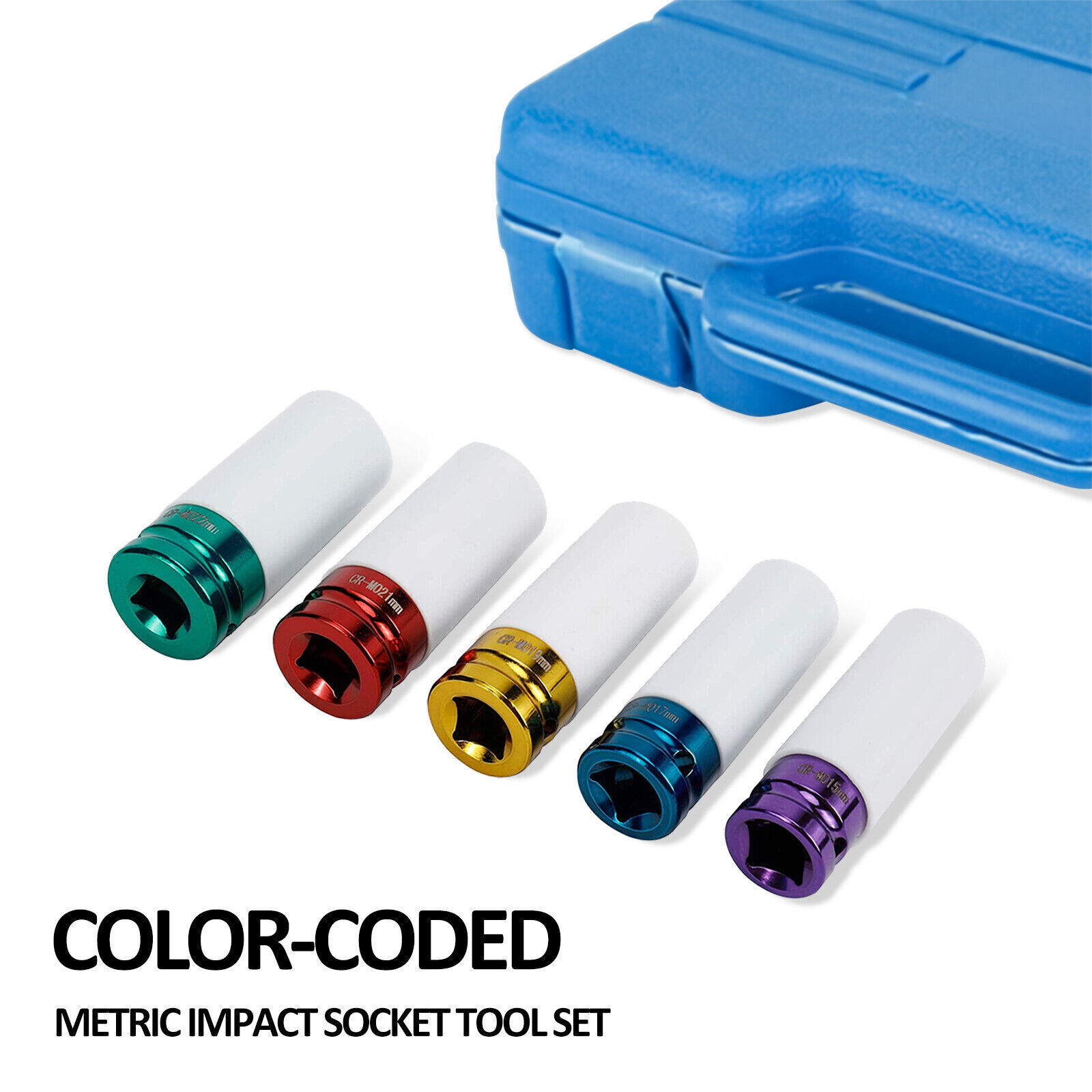 Lug Nut Socket Remover Tool Set, 5Pc – 1/2-Inch Drive Flip Impact Sockets