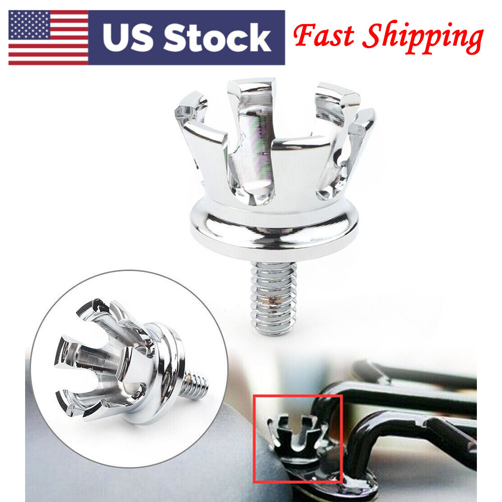Imperial Crown Style Rear Seat Bolt Tab Screw Mount Cover Nut Fit Harley 96-20