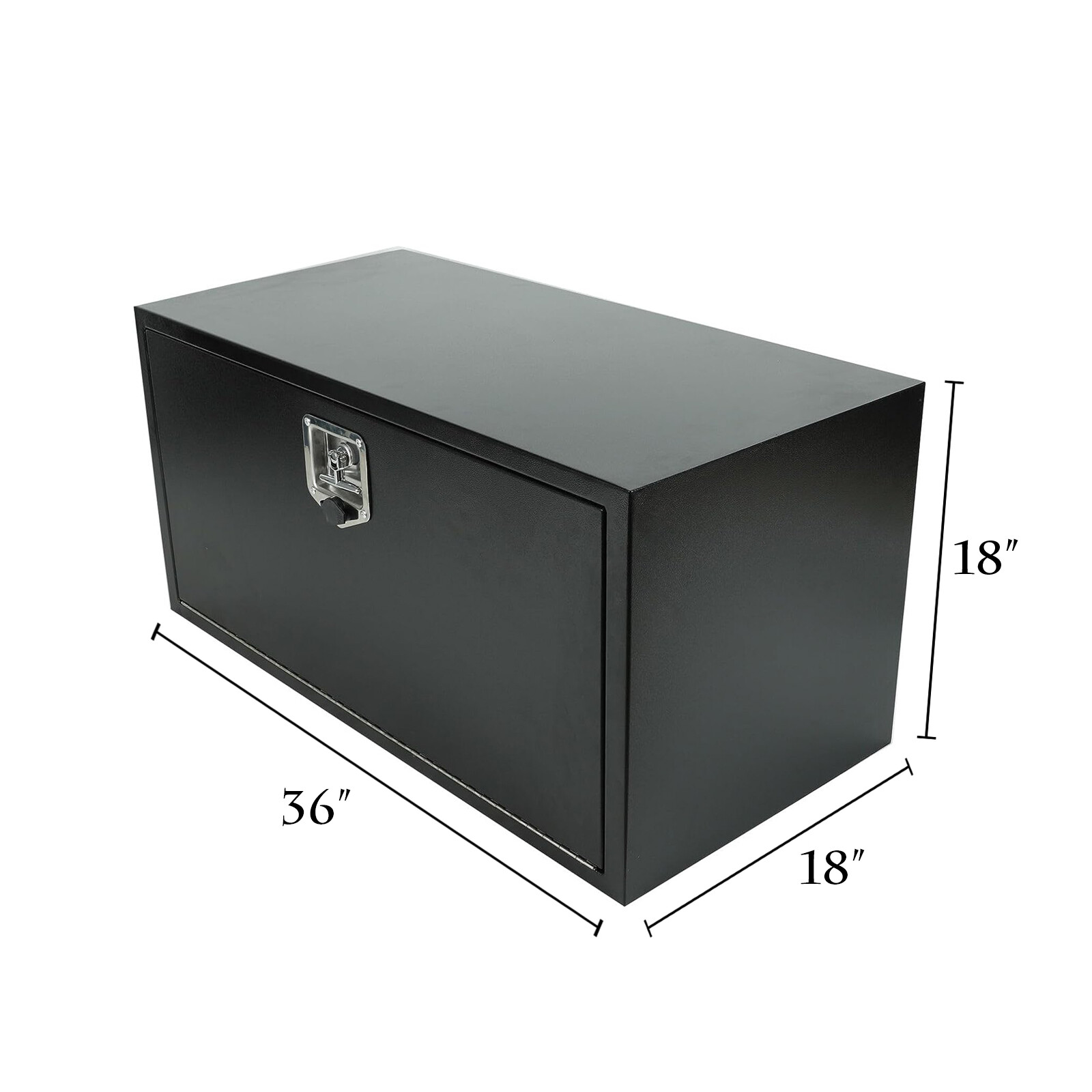 36 In. X 18 In. X 18 In. Black Iron Underbody Truck Storage Tool Box w/Lock+ Key