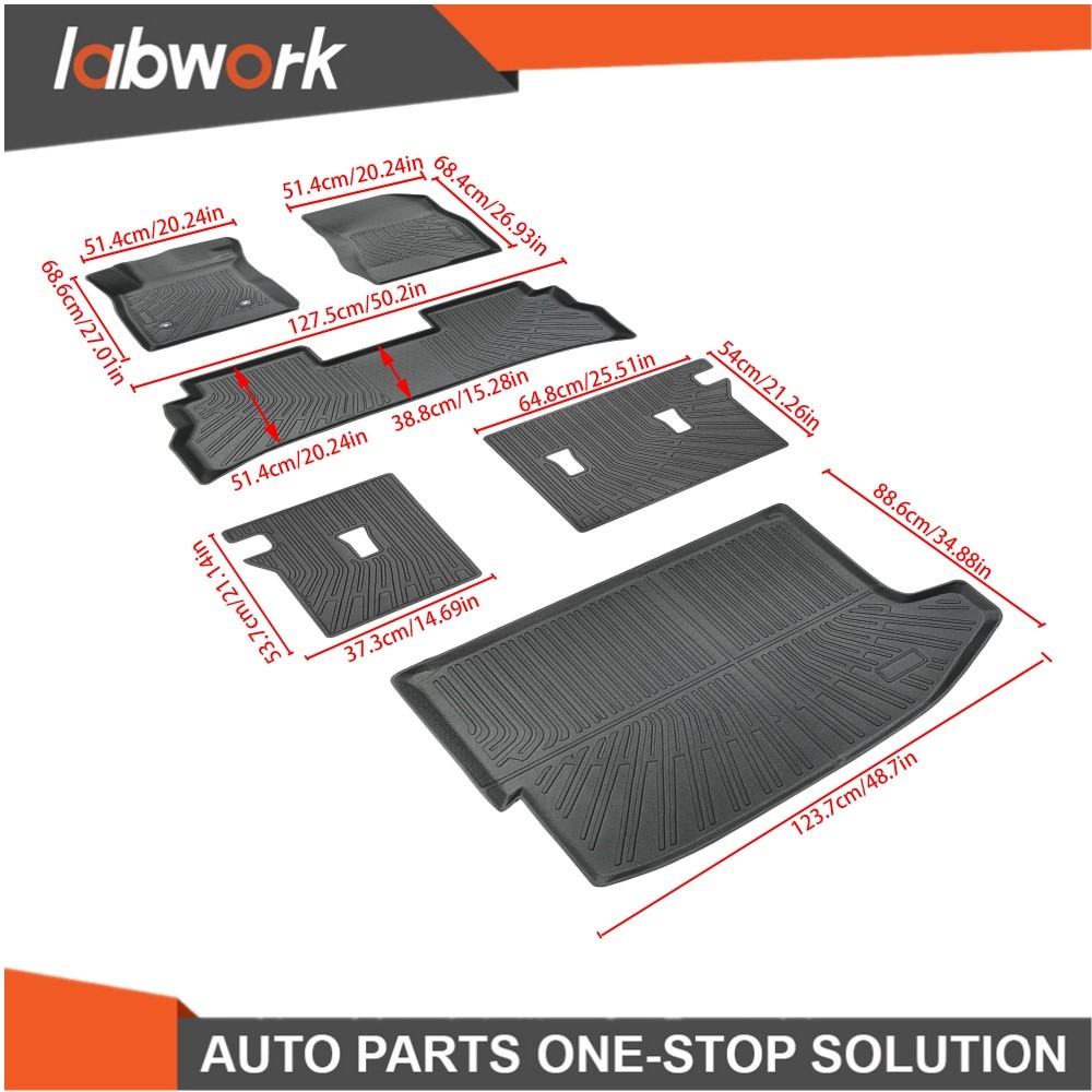 Labwork Floor Mats Trunk Cargo Liners Set For Chevy Trax/Buick Envista 2024-2026