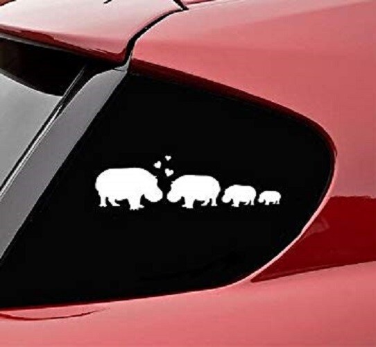 HIPPO FAMILY LOVE Vinyl Decal -Sticker for Jeep Car Truck Bumper Wall Window