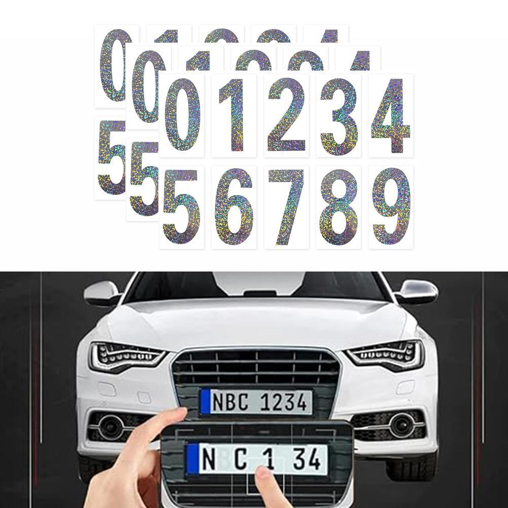 3PCS License Plate Number Reflective Invisible Digital Sticker Nano Film Labels