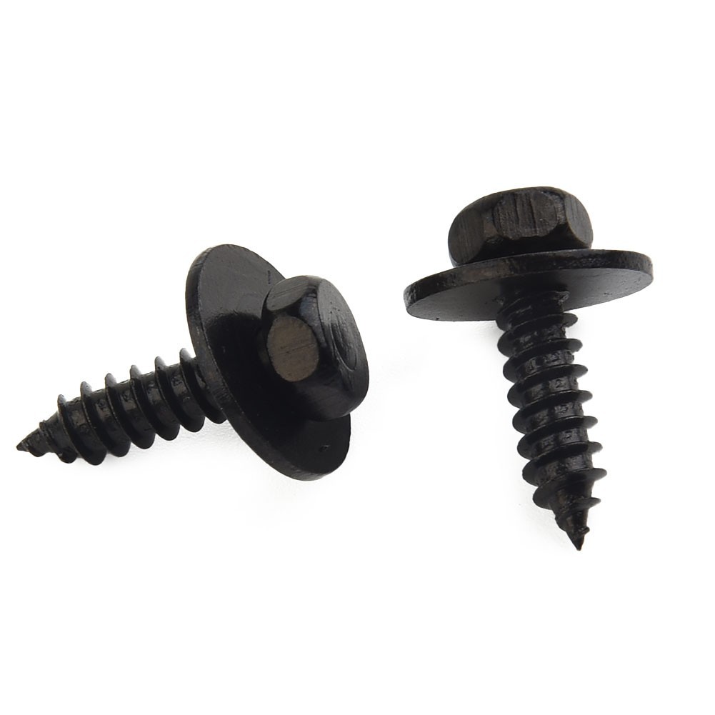 Car Auto Self-Tapping Screws Hex Washer Head 4.8×19mm✅Black Unique