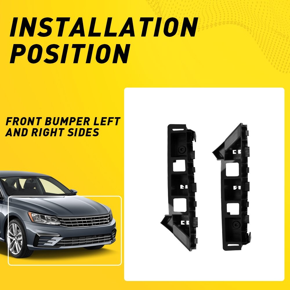 Front LH + RH Guide Bumper Support Bracket Fit For Volkswagen Passat 2012-2015