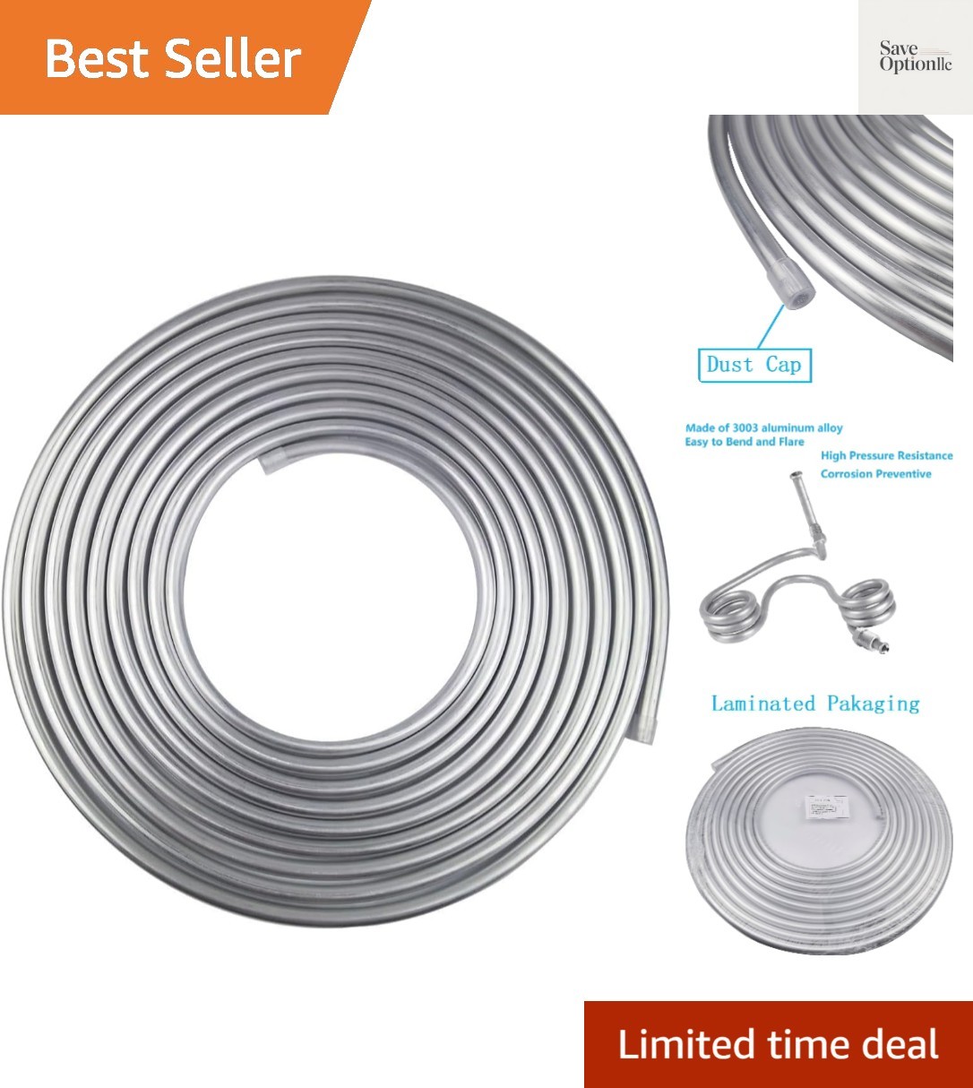 3/8 Fuel Line, 16FT Transmission Line, 3003 Grade Aluminium Tubing for Brake …
