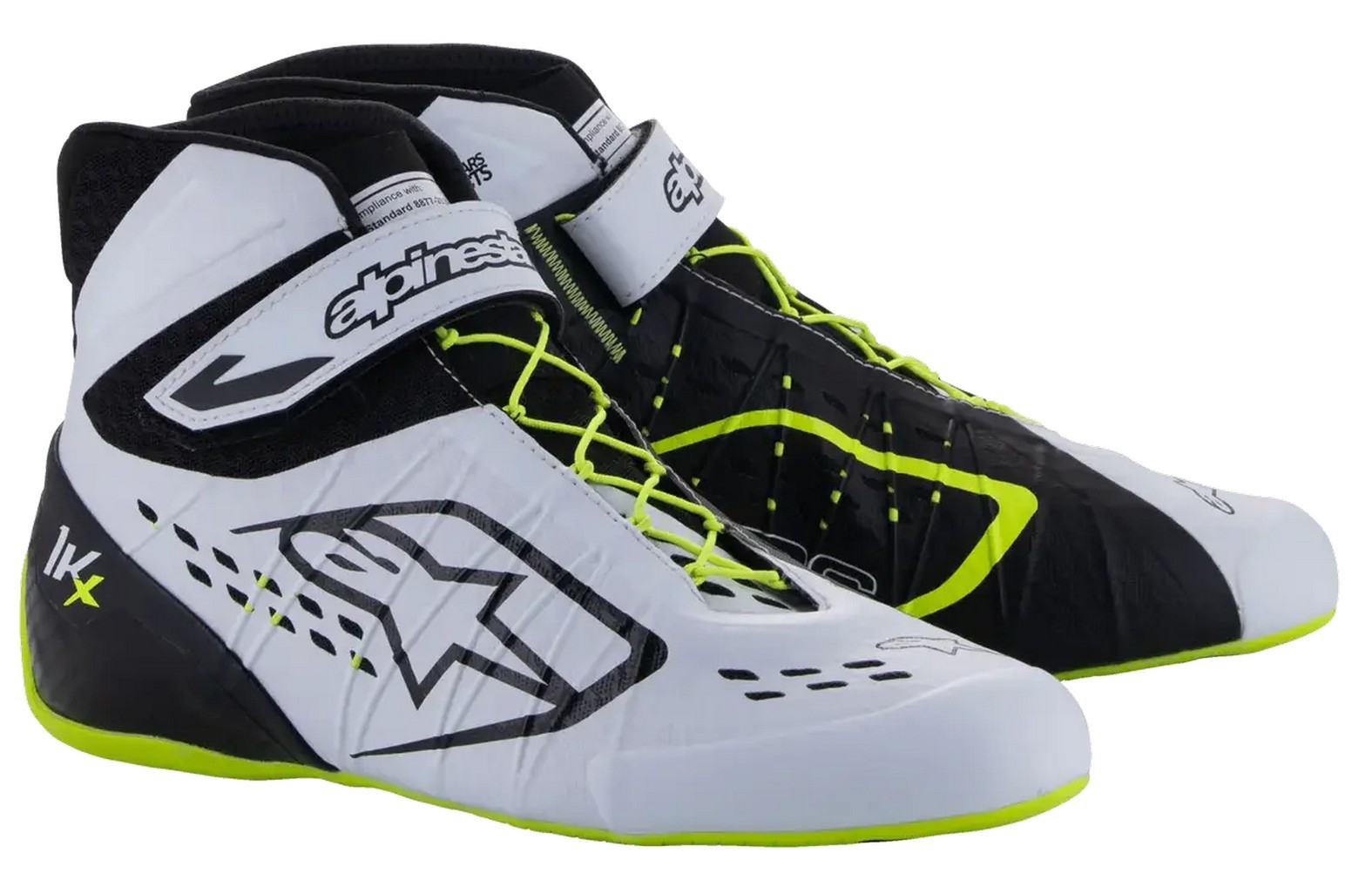 Alpinestars Tech-1 KX V3 FIA Mens Auto Shoes Black/White/Yellow Fluo 10 USA