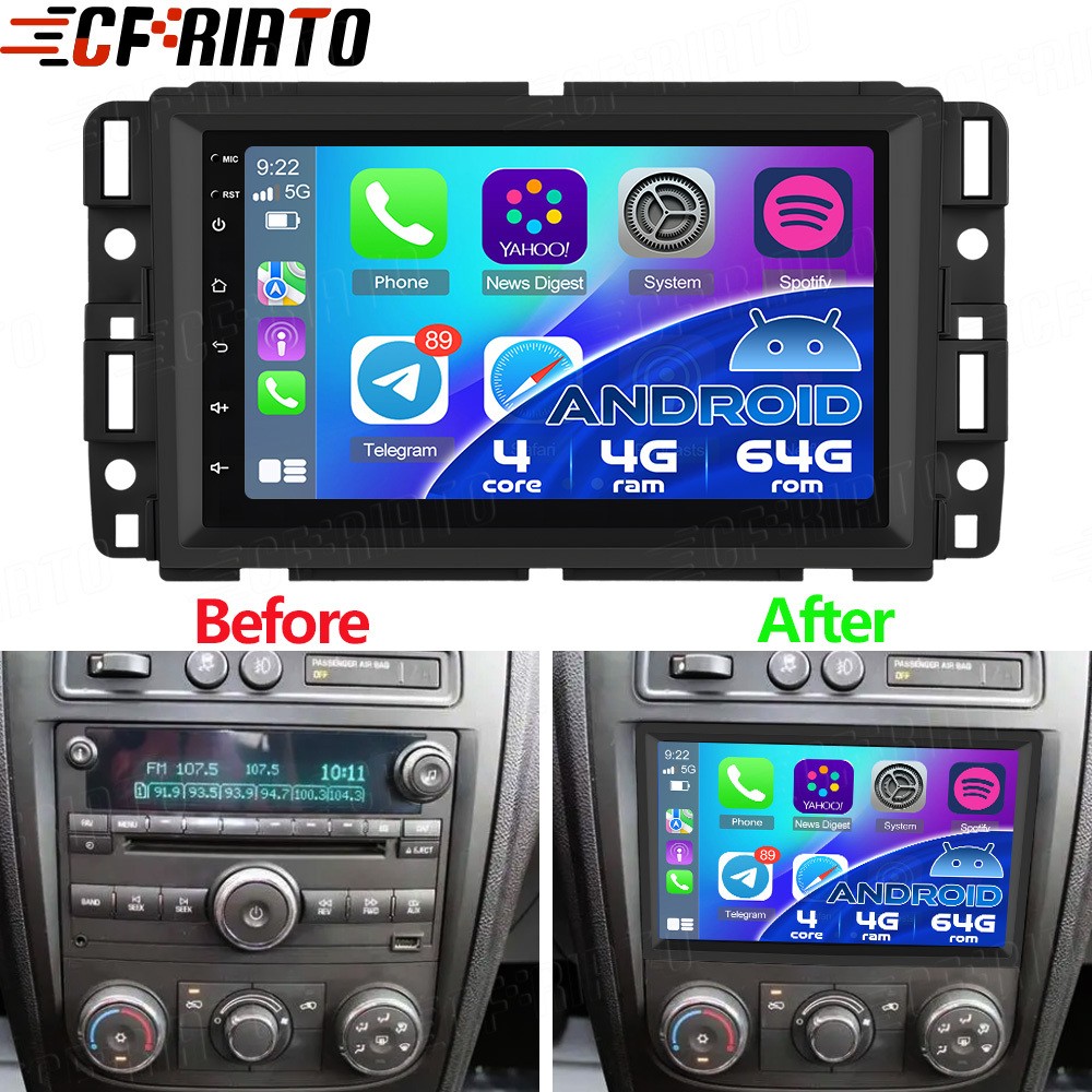 7″ 4+64GB For 2006-2011 Chevrolet HHR Carplay Car Radio Android 15 GPS Navi WiFi