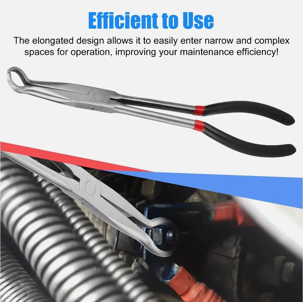 11″ Electrical Disconnect Pliers Fuel Line Clip Spark Plug Removal Repair Tool