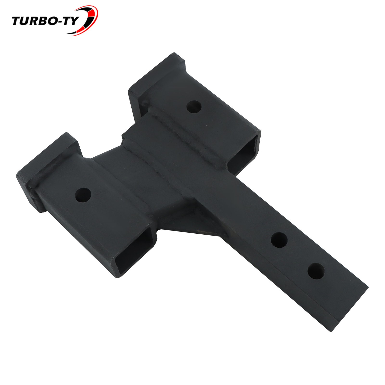 Dual Ball Hitch Riser 2″ Receiver 2in Solid Shank 10000Lbs Tow Rating Black