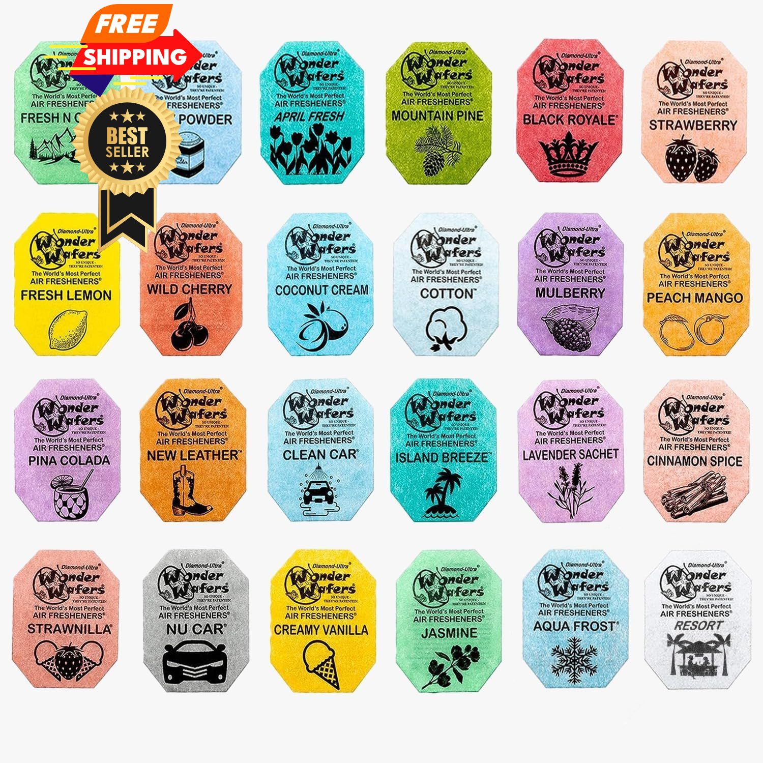 Wonder Wafers Air Freshener Variety Pack of 24 – 24 Count (Pack 1)