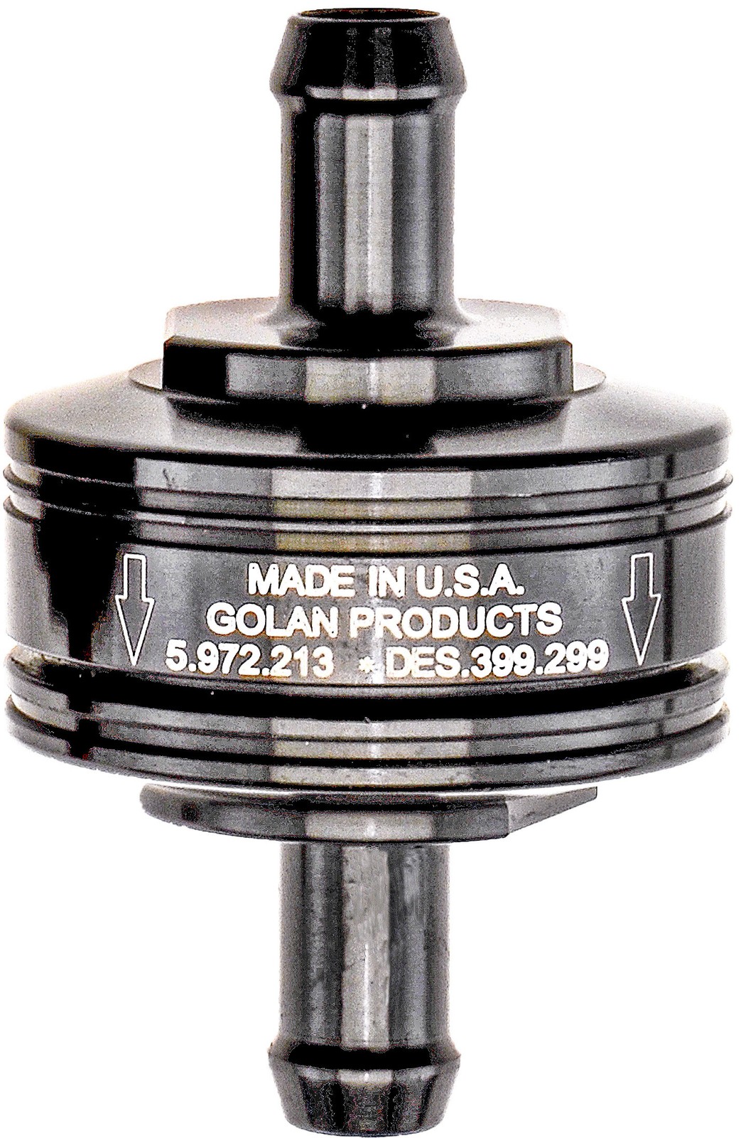 Golan Peak Flow Super Mini Fuel Filter 5/16in Barb Black USA 70-312G-BLACK