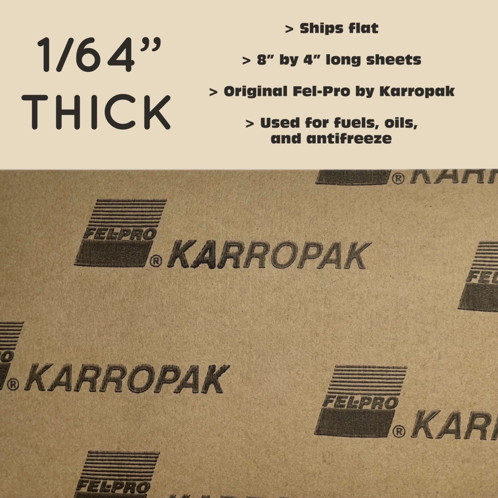 8”x4”x1/64″ Fel-Pro Gasket Maker Material Sheet Seal Water Oil Antifreeze Fuel