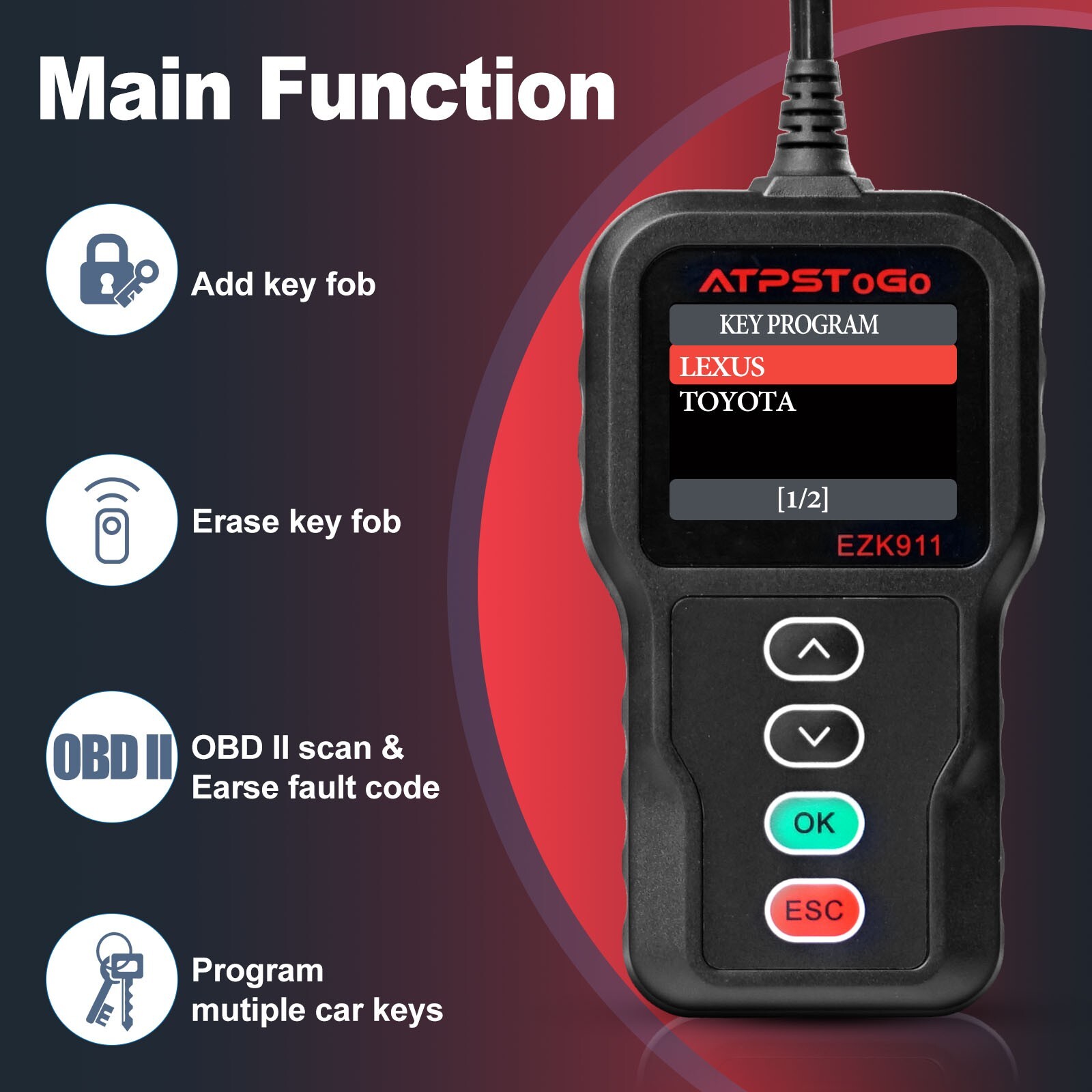 Used Remote Key Fob Programmer~Tool For Select Toyota/ Lexus Prox Smart Key Fob