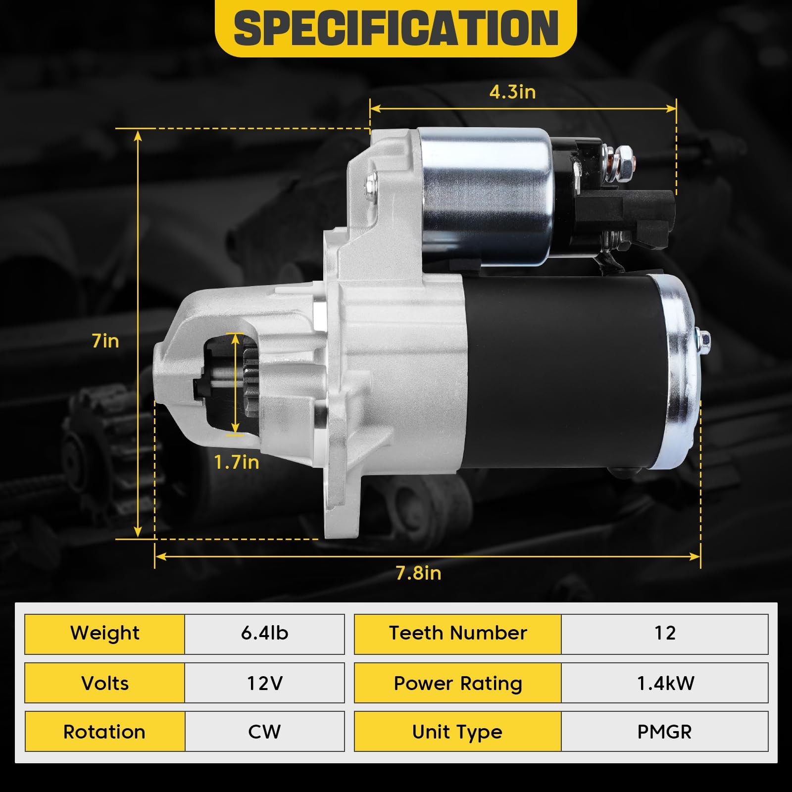 New Starter Motor for Chevy Traverse 09-16 GMC Acadia 07-16 3.6L 17986 17997