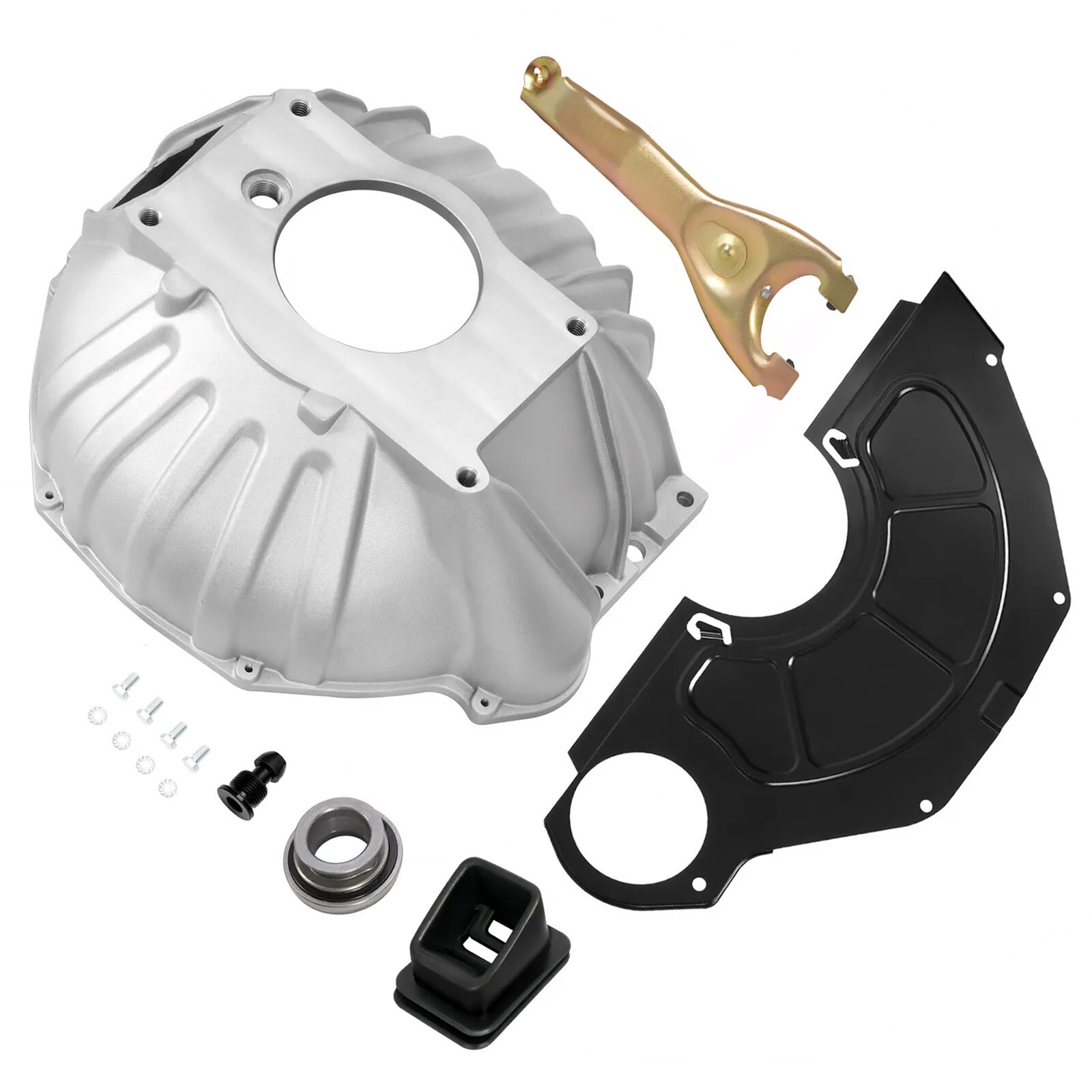FOR CHEVY BELL HOUSING KIT & 11″ CLUTCH FORK & THROWOUT BEARING & COVER #3899621