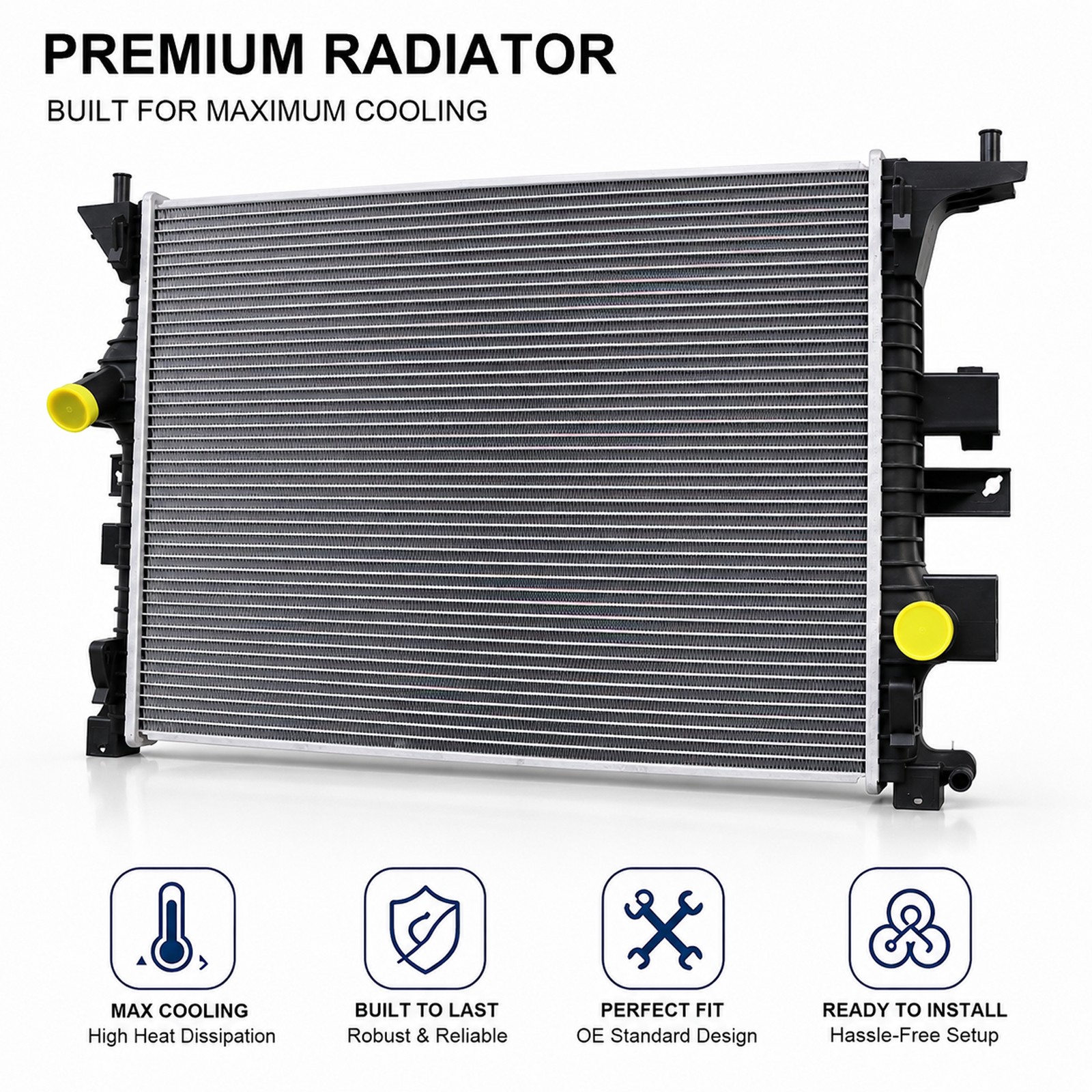 Radiator Fits Ford Focus 2016 2017 2018 L4 2.3L G1FZ8005A w/o Trans Oil Cooler