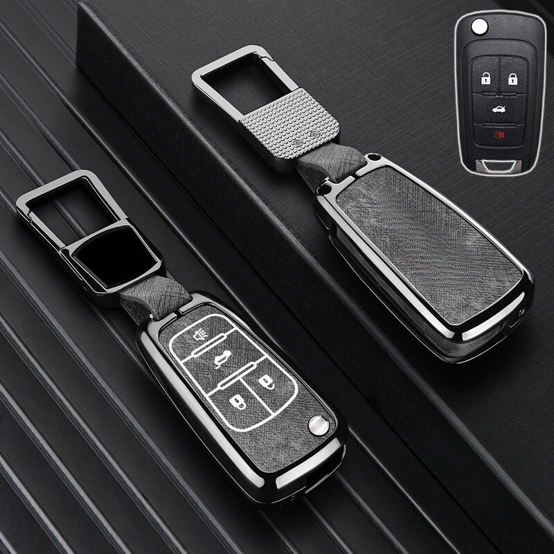 Leather Zinc Alloy Car Key Case Cover For Buick Regal Cascada Encore LaCrosse
