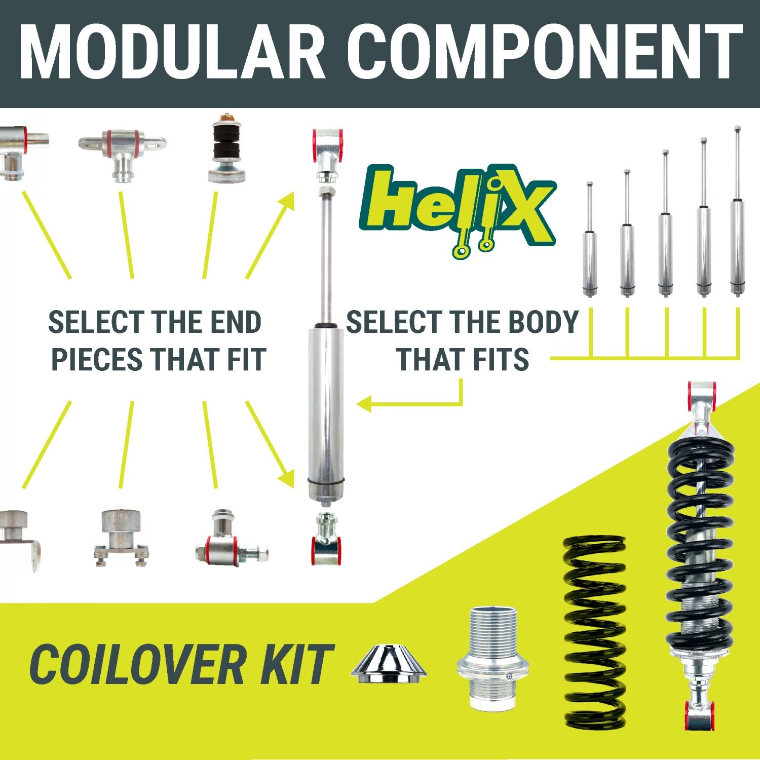 Modular Shock Loop Adapter M12 x 1.25 Thread 1/2 & 5/8 Sleeve 1.5″ Center to End