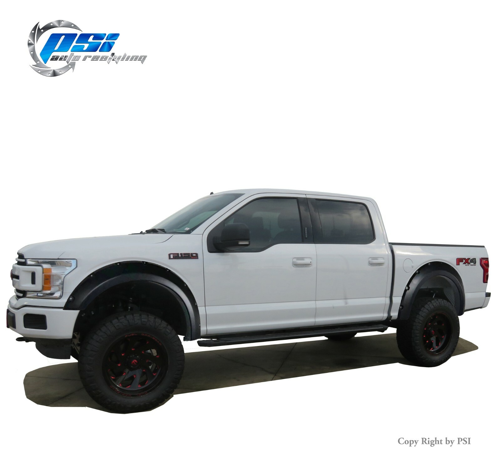 Pocket Bolt Style Fender Flares Fits Ford F-150 2018-2020 Paintable Finish