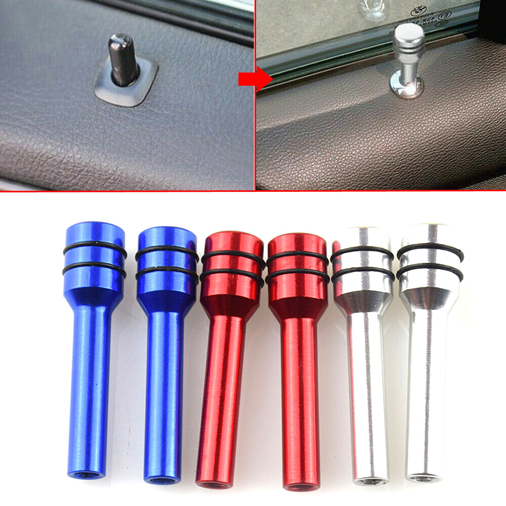4PCS Alloy Car Interior Door Locking Lock Knob Pull Pins Covers Accessories