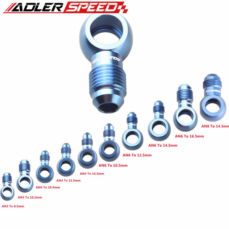 ADLERSPEED AN3 AN4 6 8 to 8.5mm 10.2mm 10.5mm 12.5mm Banjo Bolt Fitting Adapter