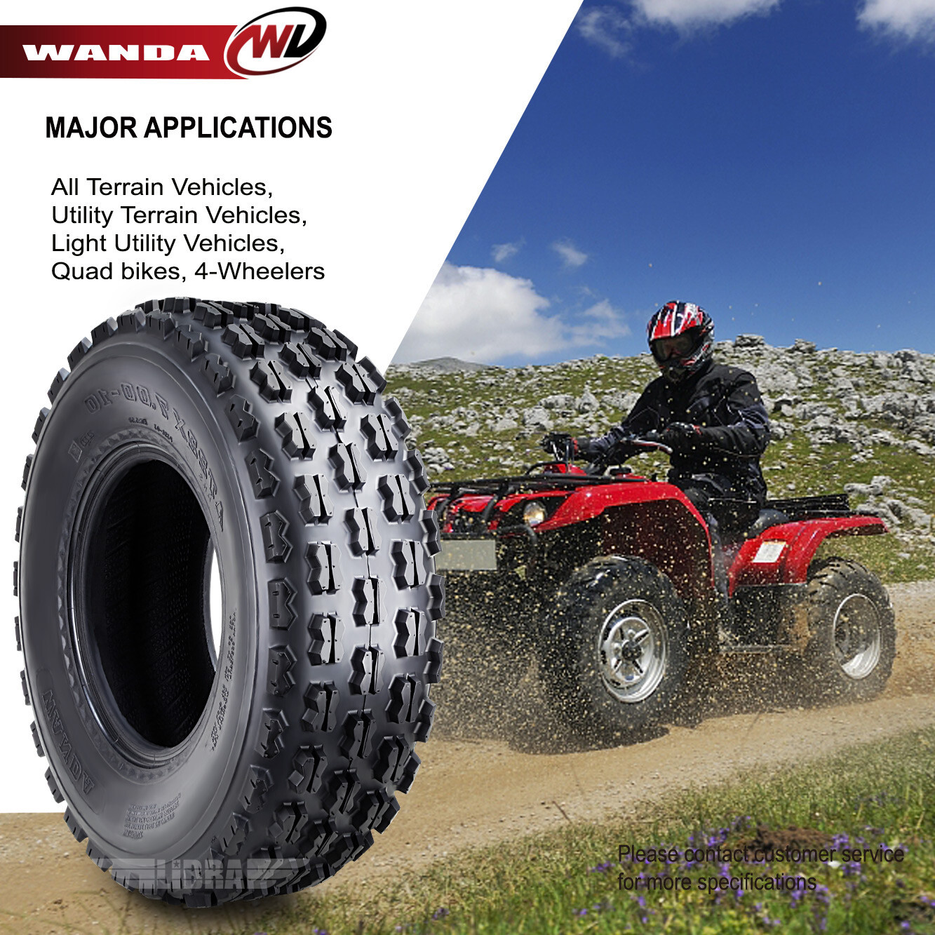 2 ATV Tires 22×7-10 22x7x10 4PR WANDA Sport 22×7.00-10 – GNCC Cross Country Race